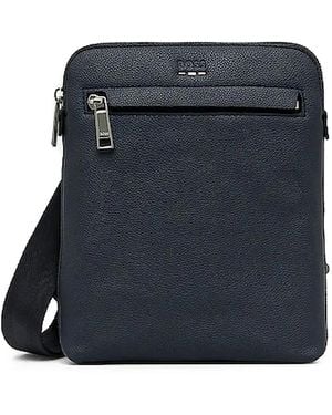 BOSS Leather Shoulder Bag - Blue