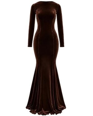ROSERRY Open-Back Maxi Dress - Brown