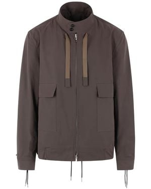 Sacai Full-Zip Drawstring Jacket - Brown