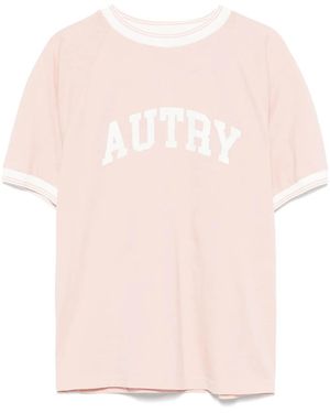 Autry Logo-Print T-Shirt - Pink