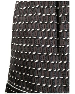 DSquared² Logo-Print Drawstring Swim Shorts - Black