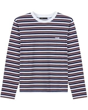 Maje Striped-Pattern Long-Sleeve T-Shirt - Blue