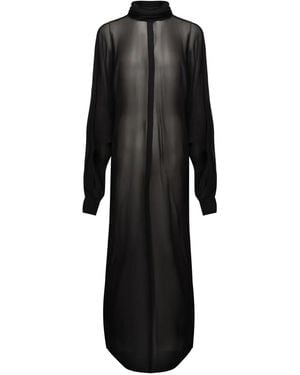 Nineminutes Robe Longue Kim À Col Montant - Noir