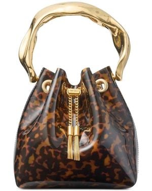 Jimmy Choo Bon Bon Tortoiseshell-Effect Bucket Bag - Brown