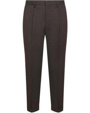 D4.0 Front-Pleated Tailored Trousers - Grey