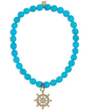 Sydney Evan Helm Charm Diamond And Bracelet - Blue