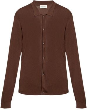 Officine Generale Cardigan mit Knopfverschluss - Braun