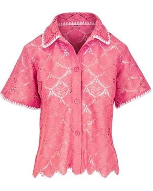 AG Jeans Gehäkeltes Kaylee Hemd Mit Wellensaum - Pink
