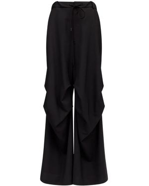 MM6 by Maison Margiela Single-Stitch Logo Flared Trousers - Black