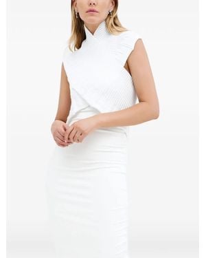 MARCELLA Colette Ribbed High-Neck Top - White