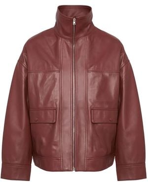 Yves Salomon Bomber Zip Jacket - Red
