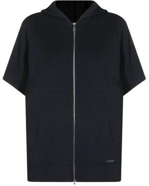 Max Mara Short-Sleeve Zip-Up Hoodie - Black