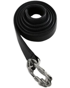 Enfants Riches Deprimes Large Snake-Buckle Leather Belt - Black