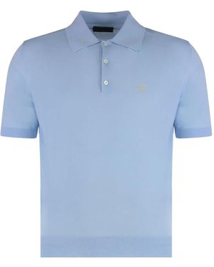 Prada Poloshirt mit Logo-Stickerei - Blau