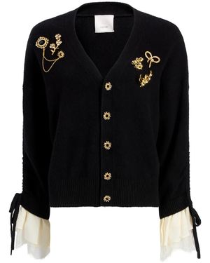 Cinq À Sept Brooches Atlas Cardigan - Black
