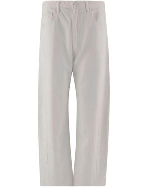 Mother Wide-Leg Denim Jeans - Grey