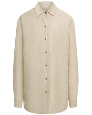 12 STOREEZ Gelato Chest-Pocket Linen Shirt - White