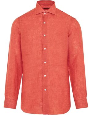 Barba Napoli Chemise En Lin - Red