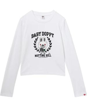 AAPE BY A BATHING AP Logo-Print Long-Sleeve Shirt - White
