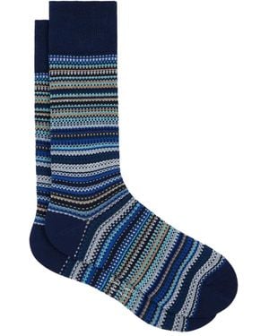 Paul Smith Chaussettes En Coton À Rayures - Blue