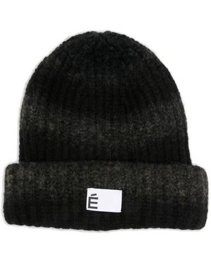 Etudes Studio Bonnet En Maille Côtelée - Noir
