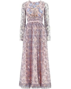 Giambattista Valli Abito Popping Paisley Con Ricamo - Viola