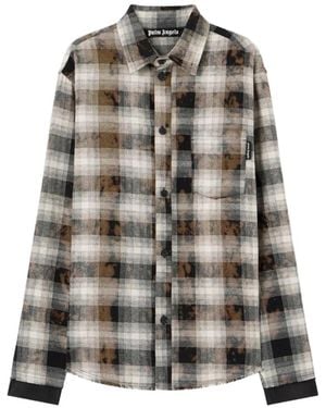 Palm Angels Classic Logo Check Shirt - Grey