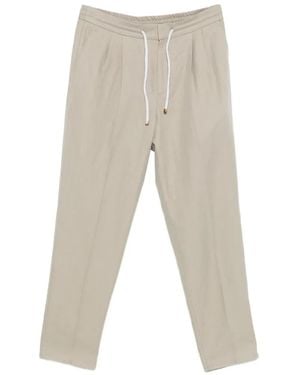 Brunello Cucinelli Drawstring Pleated Pants - White