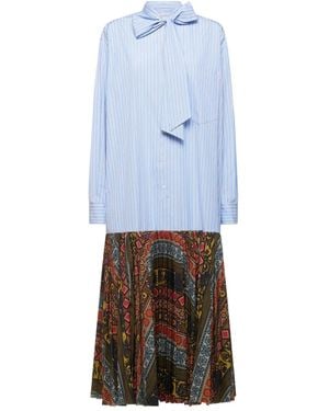 Pierre Louis Mascia Stripe-Pattern Maxi Dress - Blue