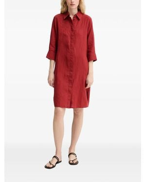 Marc O' Polo Button-Down Linen Shirt Mini Dress - Red