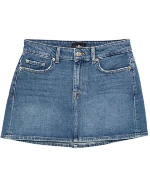 7 For All Mankind Milly Pocket Denim Mini Skirt - Blue