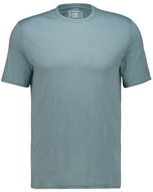 Fedeli Crew-Neck Knitted T-Shirt - Blue