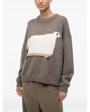 STAUD Sheep-Detail Sweater - Grey