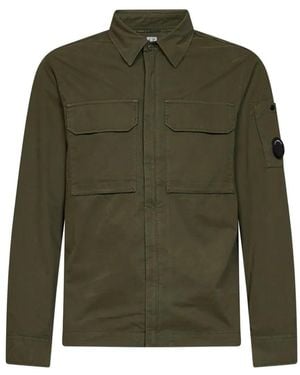 C.P. Company Lens-Detail Garment-Dyed Shirt - Green