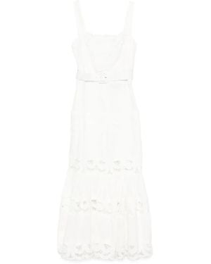 Self-Portrait Lace-Trimmed Dress - White