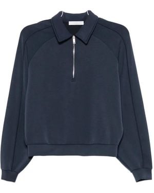 Woc Raglan-Sleeve Quarter-Zip Jumper - Blue