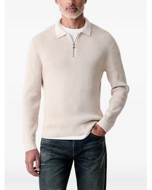 Joop! Zip-Neck Ribbed Jumper - Natural
