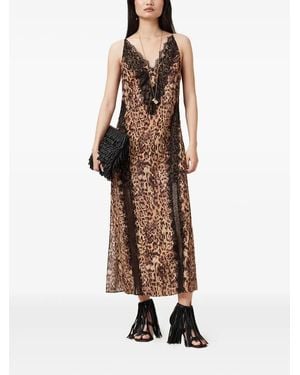 AllSaints Melia Leopard-Print Maxi Dress - Brown