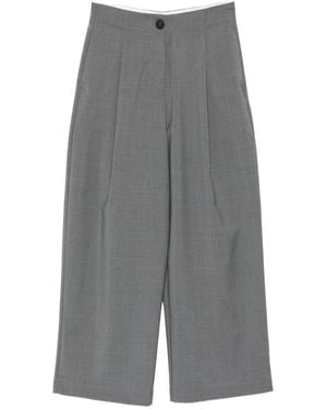 Phisique Du Role Pleated-Pocket Palazzo Trousers - Grey