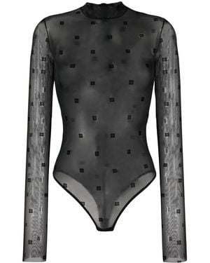 Givenchy ロゴ ボディスーツ - ブラック