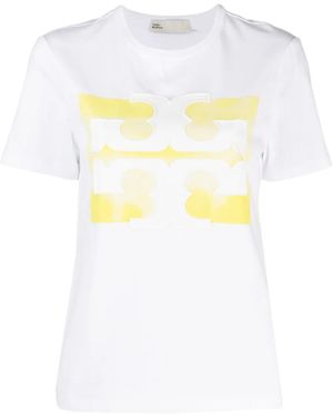 Tory Burch Logo-Patch Cotton T-Shirt - White