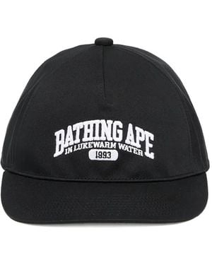 A Bathing Ape Logo Embroidered Cap - Black