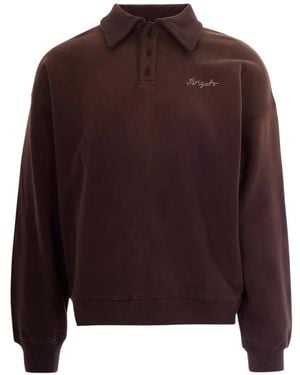 Axel Arigato Maze Embroidered Polo Shirt - Brown
