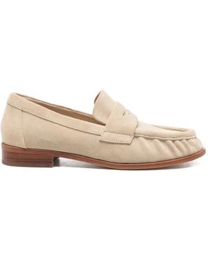 strategia shoes Penny Suede Loafers - Natural
