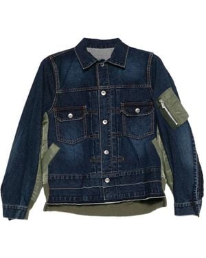 Sacai Patch Pocket Denim Jacket - Blue