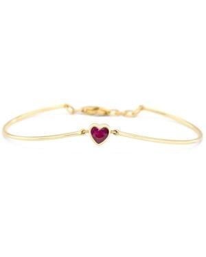Yi Collection 18K Heart Ruby Bangle - White