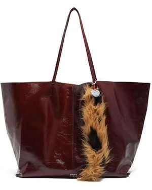 Bimba Y Lola Gilet En Fourrure Artificielle À Breloque Cœur - Brown