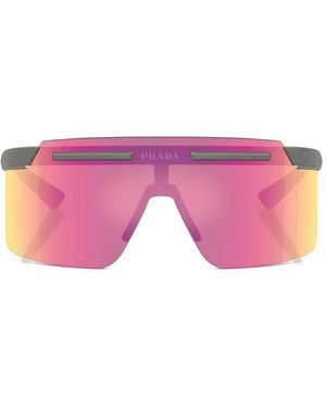 Prada Linea Rossa Shield-Frame Sunglasses - Pink