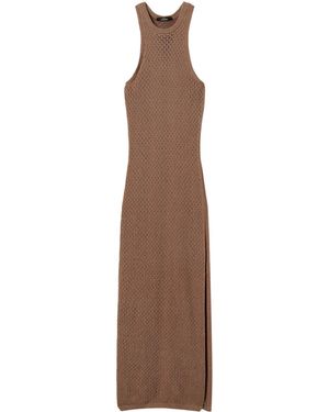 Twinset Ribbed Midi Dress - Brown