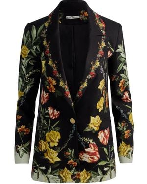 Alice + Olivia Denny Blazer Mit Blumenprint - Schwarz
